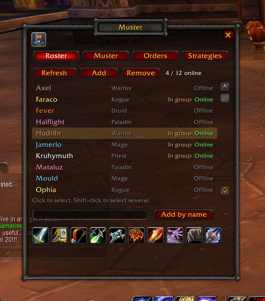 Roster tab